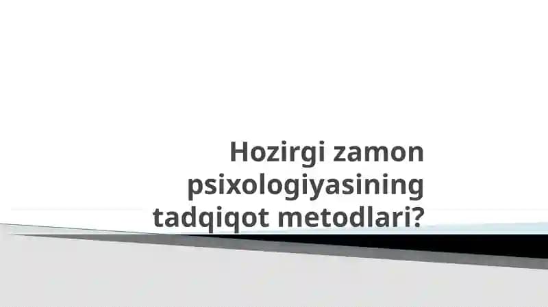 Психологиянингасосий тамойиллари