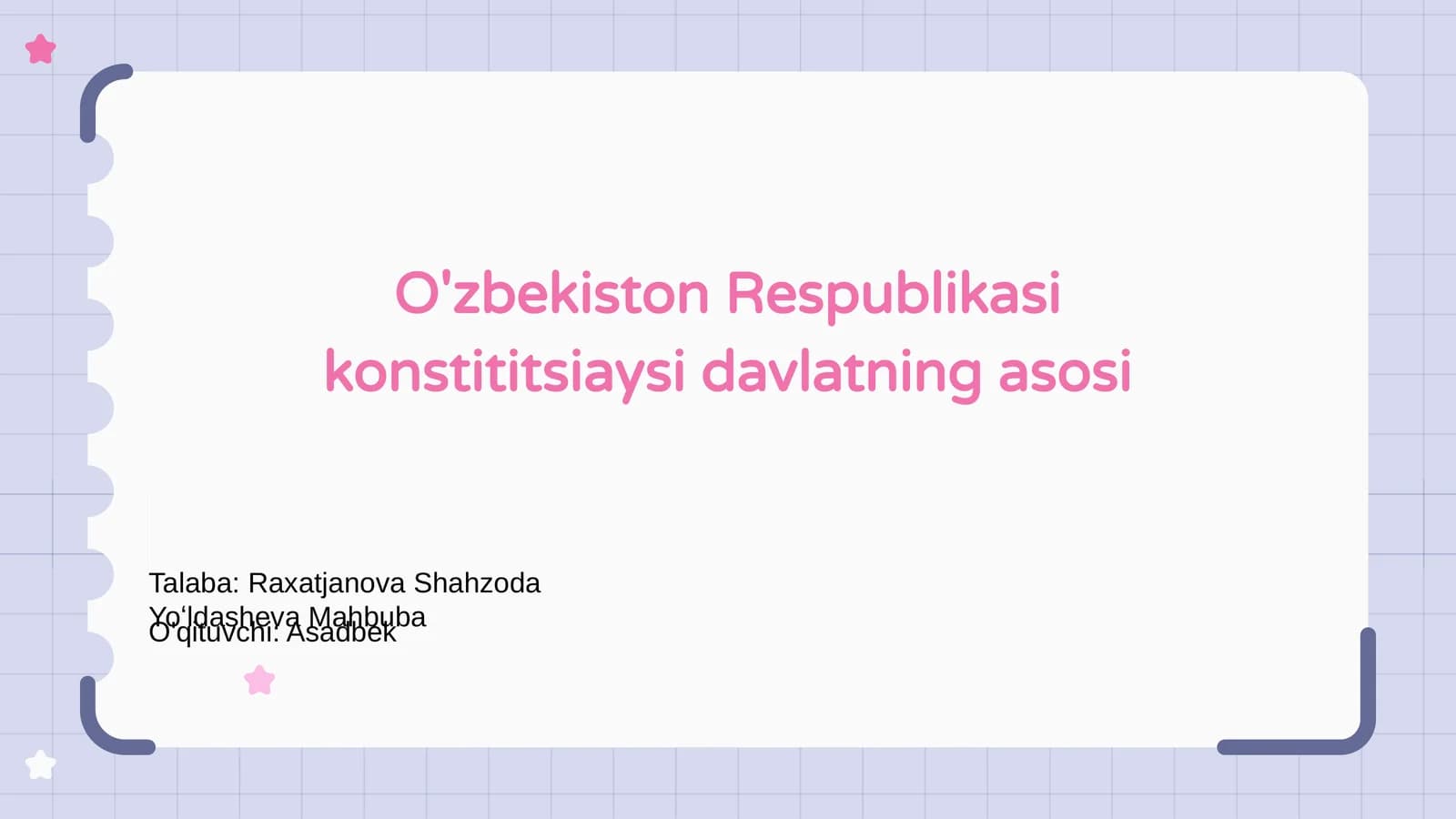 O'zbekiston Respublikasi Konstitutsiyasi