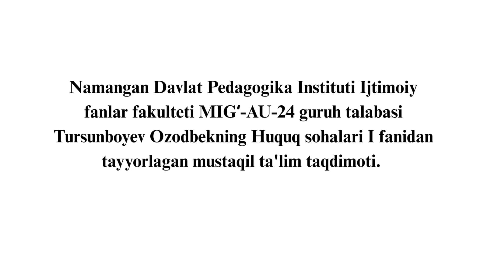 Ma’muriy huquqbuzarliklar boʻyicha ish yuritish