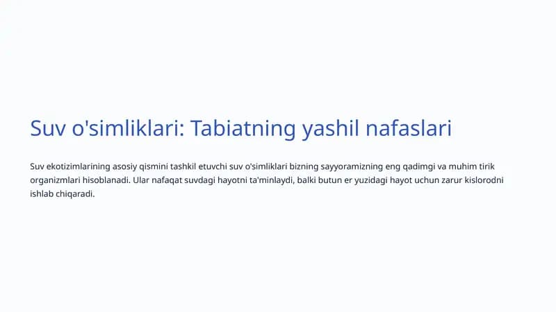 Suv o'simliklari