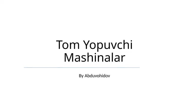 Tom Yopuvchi Mashinalar