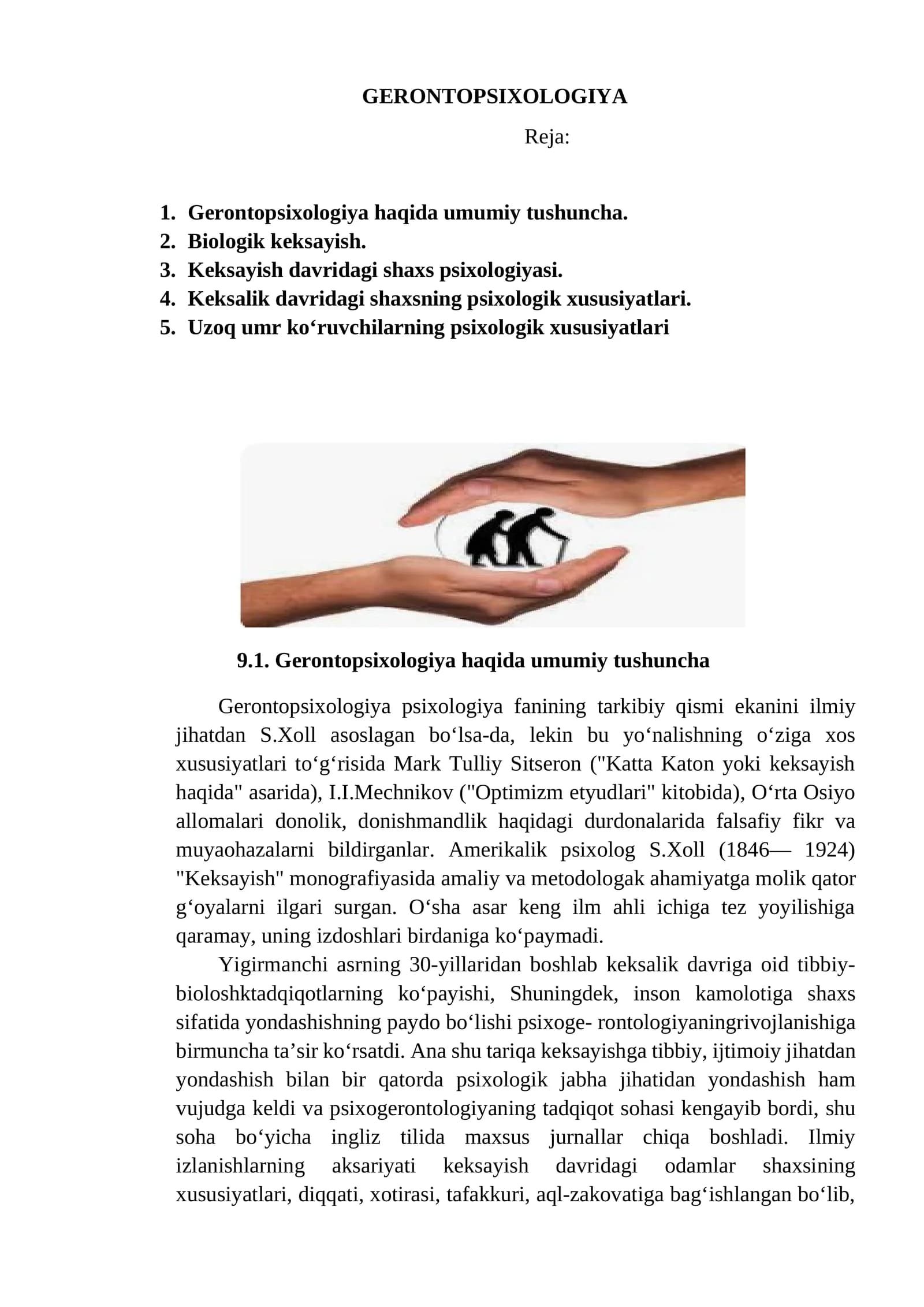 GERONTOPSIXOLOGIYA