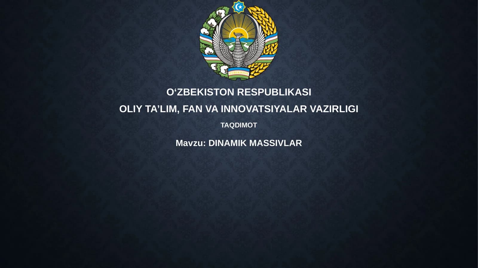 DINAMIK MASSIVLAR