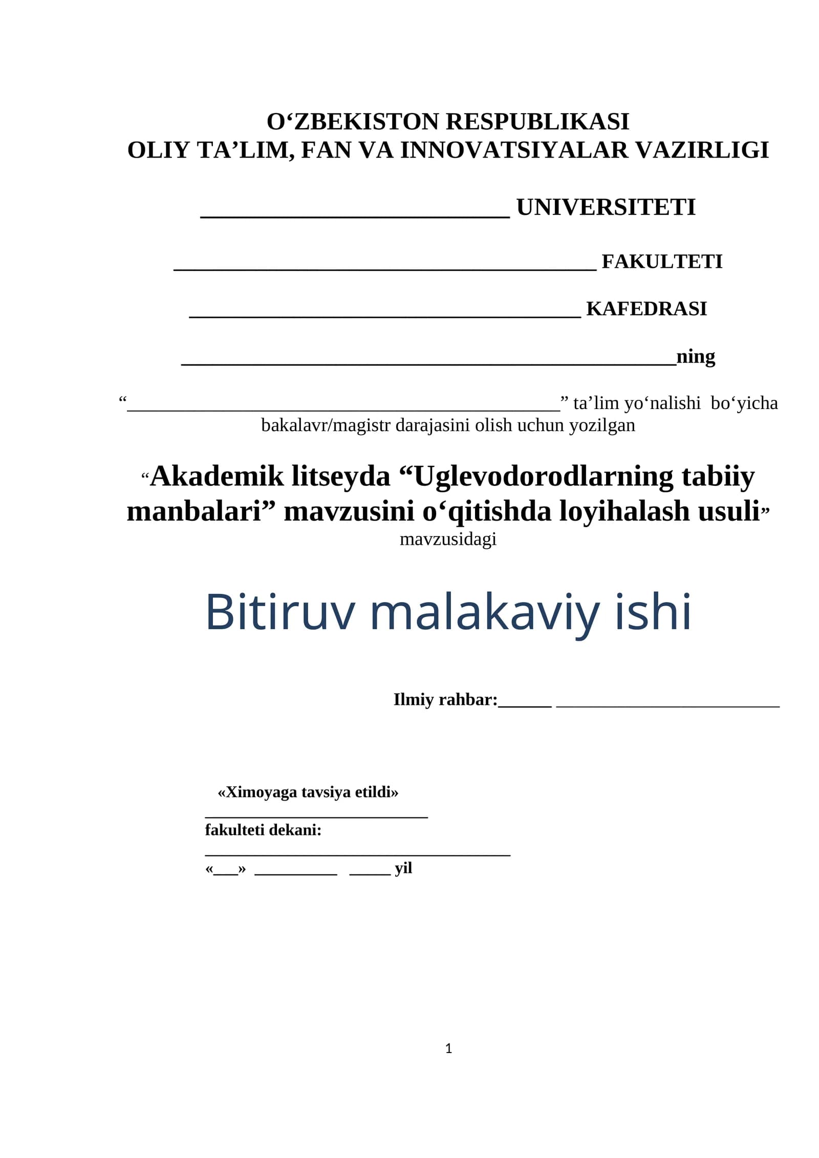 Akadеmik litsеyda “Uglеvоdоrоdlarning tabiiy manbalari” mavzusini o‘qitishda lоyihalash usuli