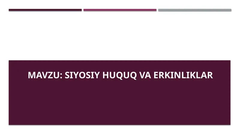 Siyosiy huquq va erkinliklar