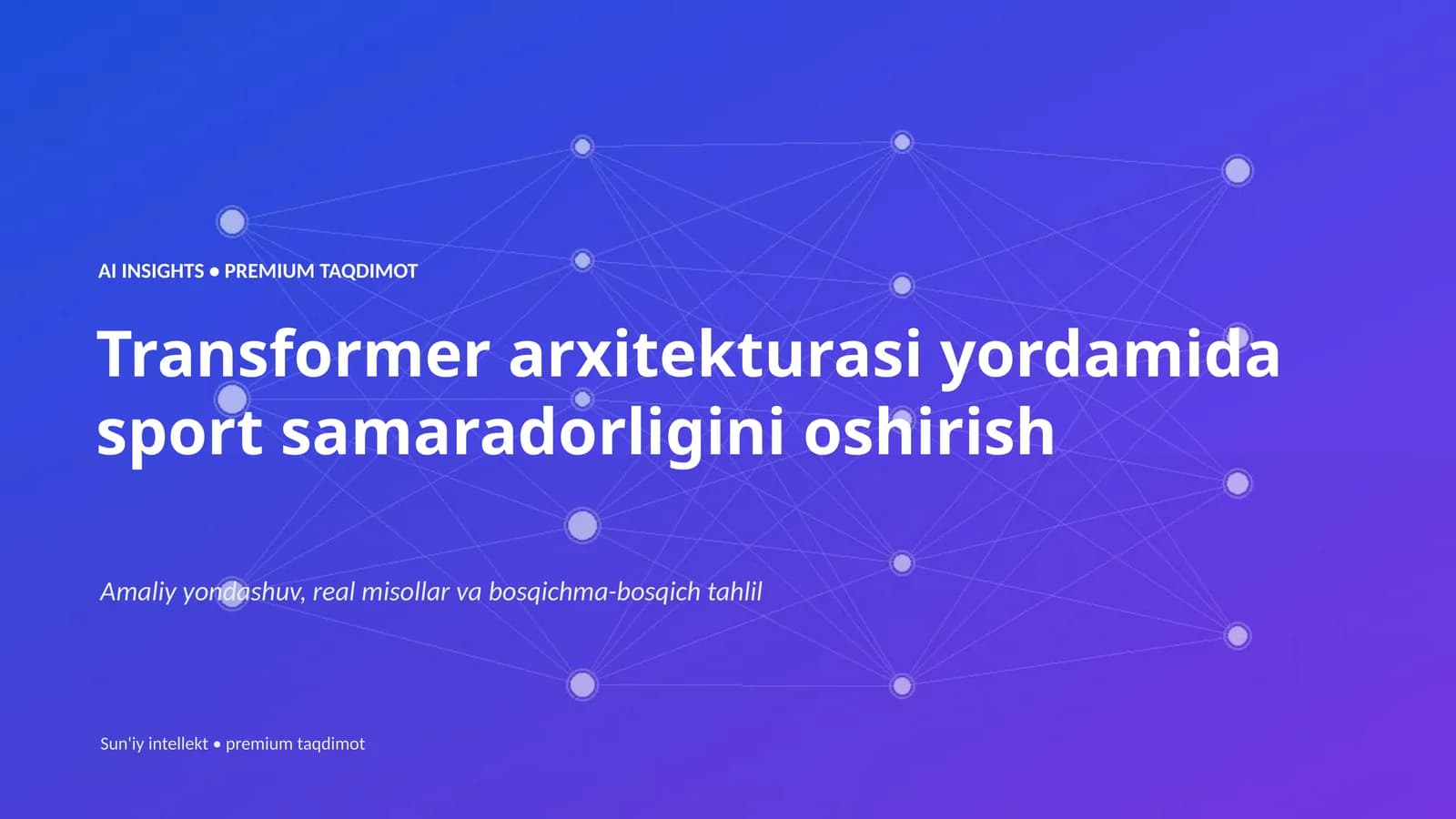Transformer arxitekturasi yordamida sport samaradorligini oshirish