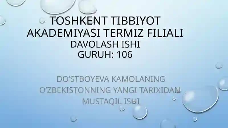O’zbekistondagi hokimiyatlarining bo’linishi tamoyili va konseptual asoslari