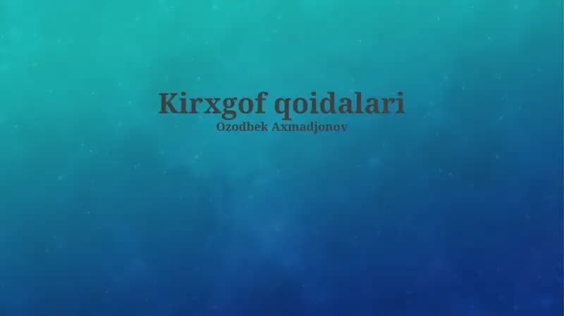 Kirxgof qoidalari