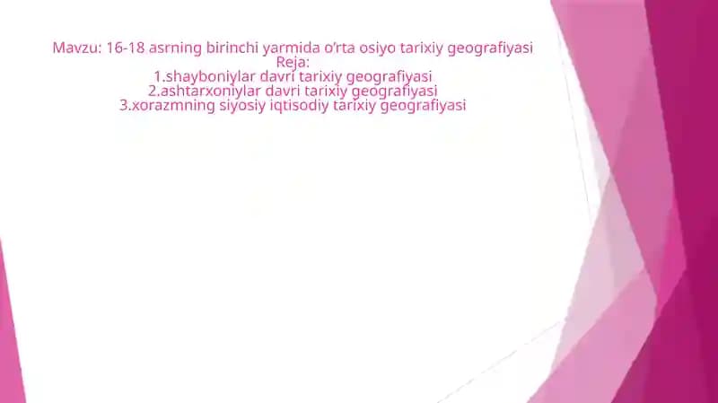 O'rta Osiyo Tarixiy Geografiyasi