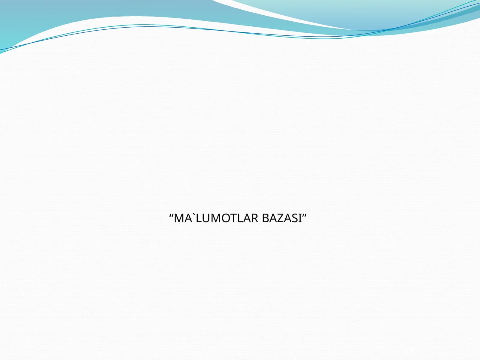 Avtomatlashtirilgan axborot tizmlari