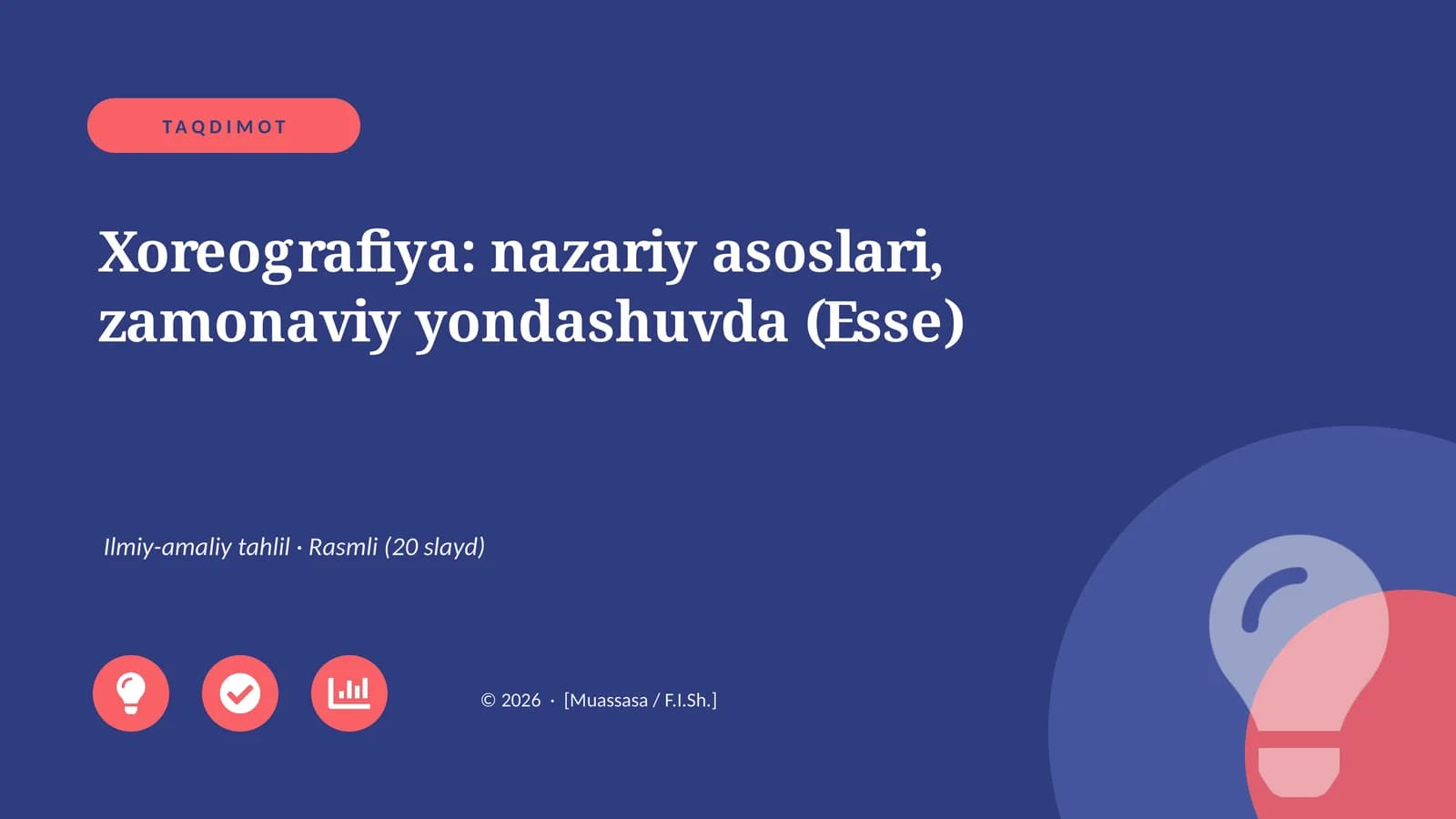 Xoreografiya: nazariy asoslari, zamonaviy yondashuvda (Esse)