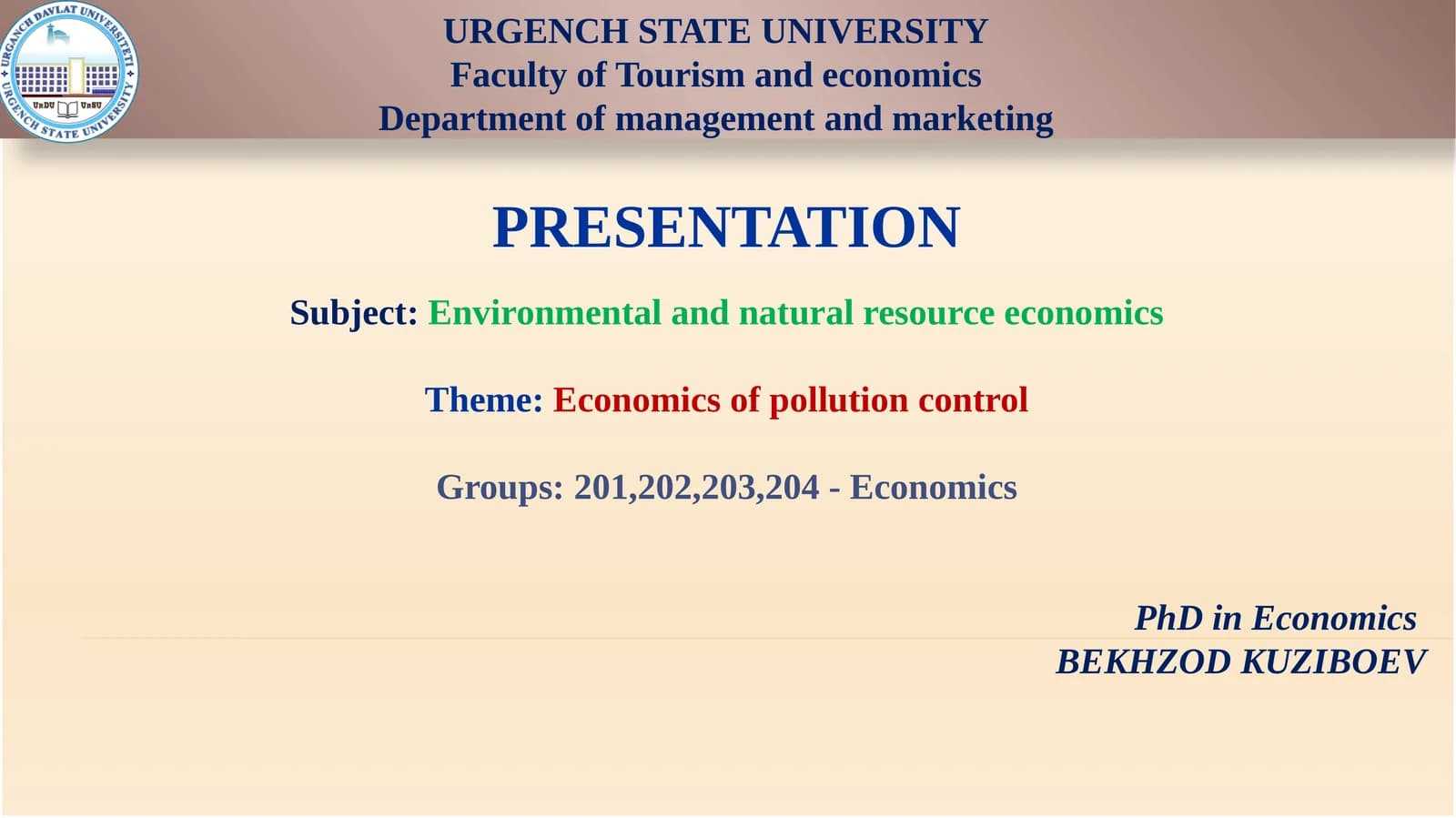 Economics of pollution control