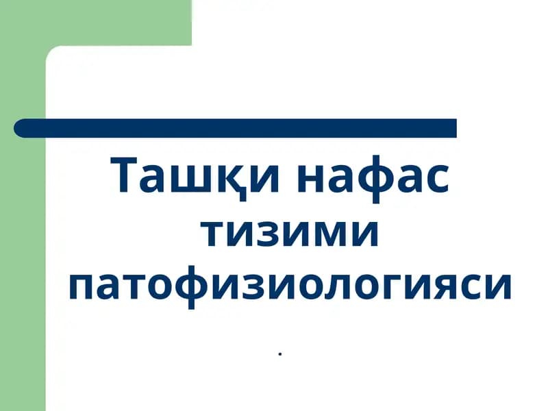 Ташқи нафастизими патофизиологияси