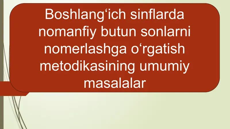 Nomanfiy Butun Sonlar