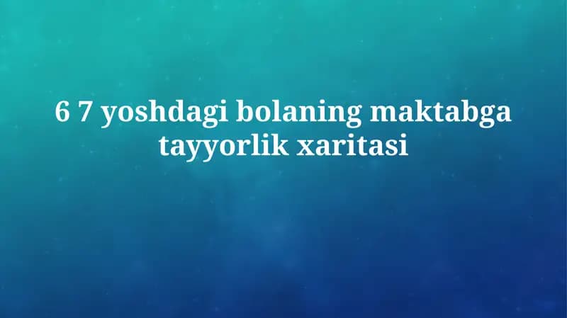 Мактабга тайёрлик