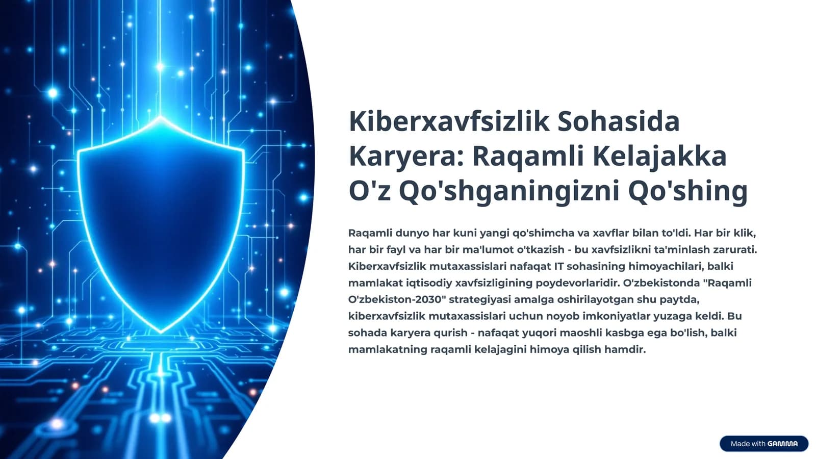 Kiberxavfsizlik Sohasida Karyera: Raqamli Kelajakka O'z Qo'shganingizni Qo'shing