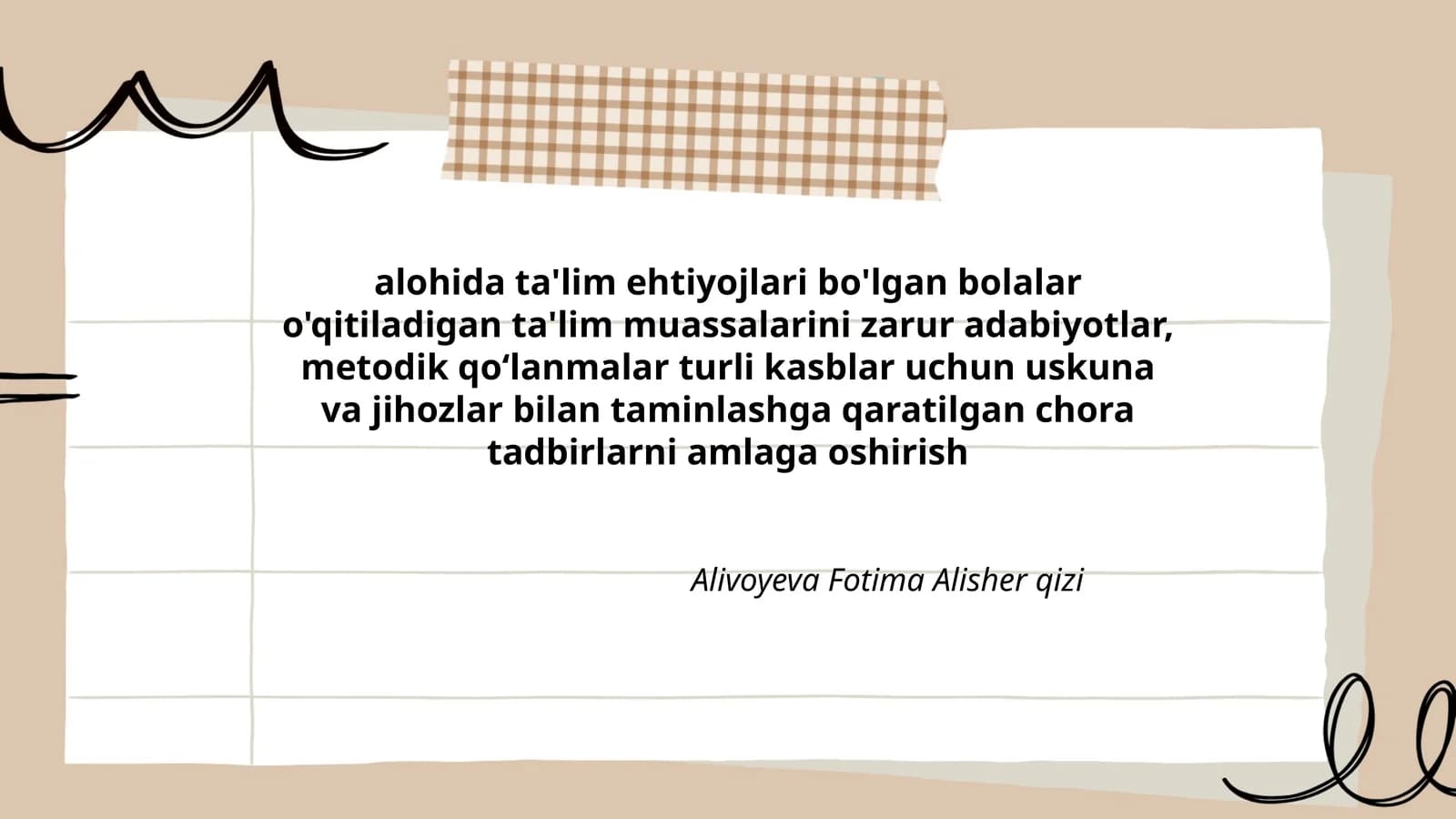 Zarur adabiyotlar va metodik qo'lanmalar turli kasblar uchun uskuna va jihozlar bilan taminlashga qaratilgan chora tadbirlar