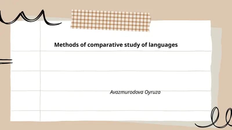 Methods of comparative study of languages