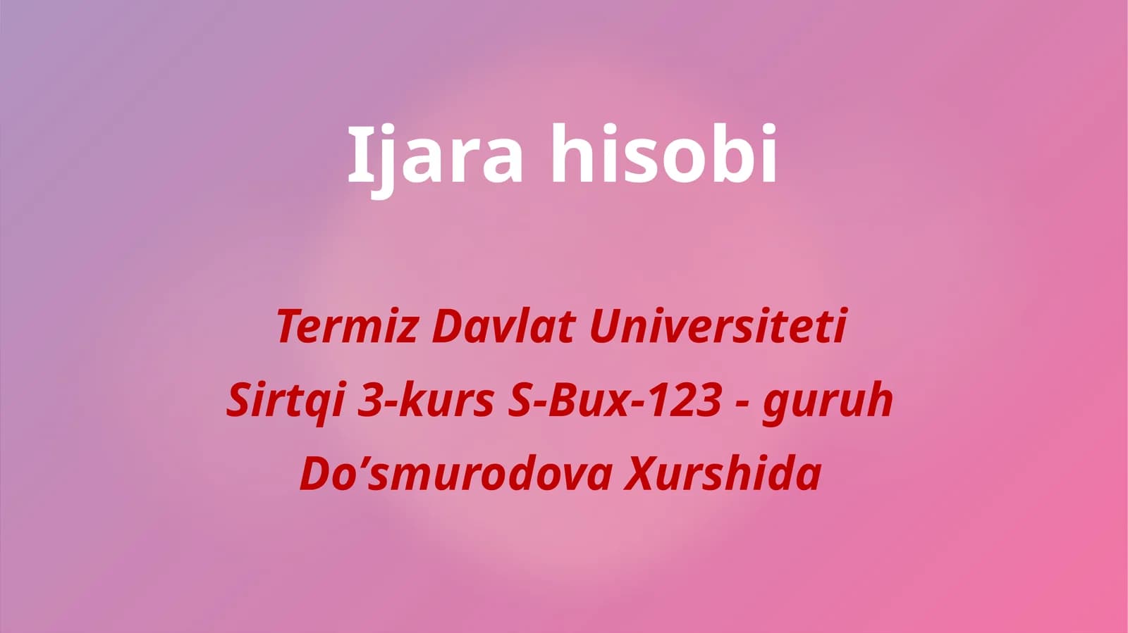 Ijara hisobi