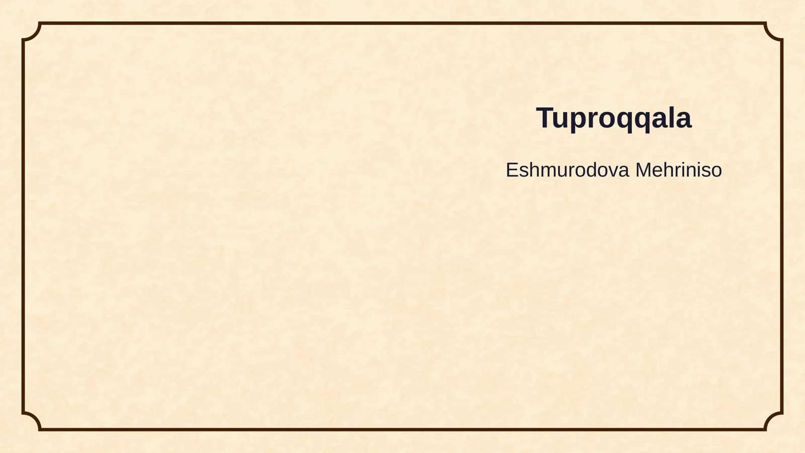 Tuproqqala