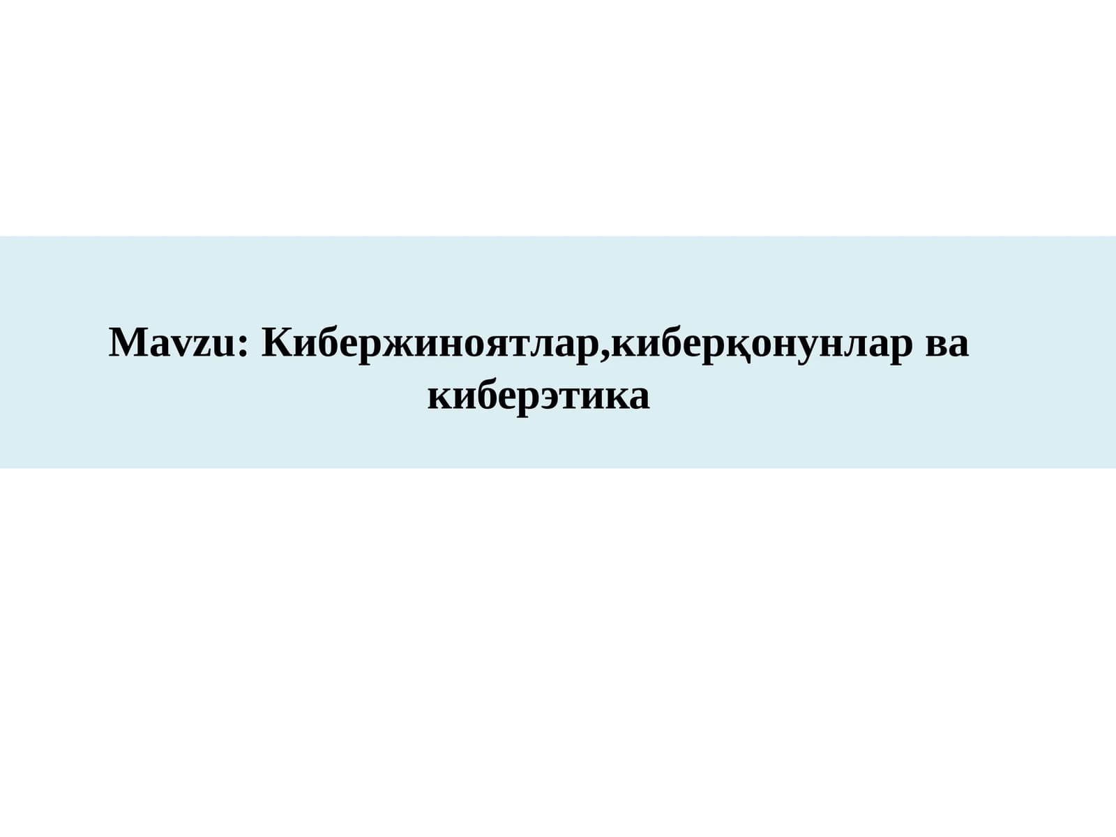 Киберхавфсизлик асослари (CSF1316)
