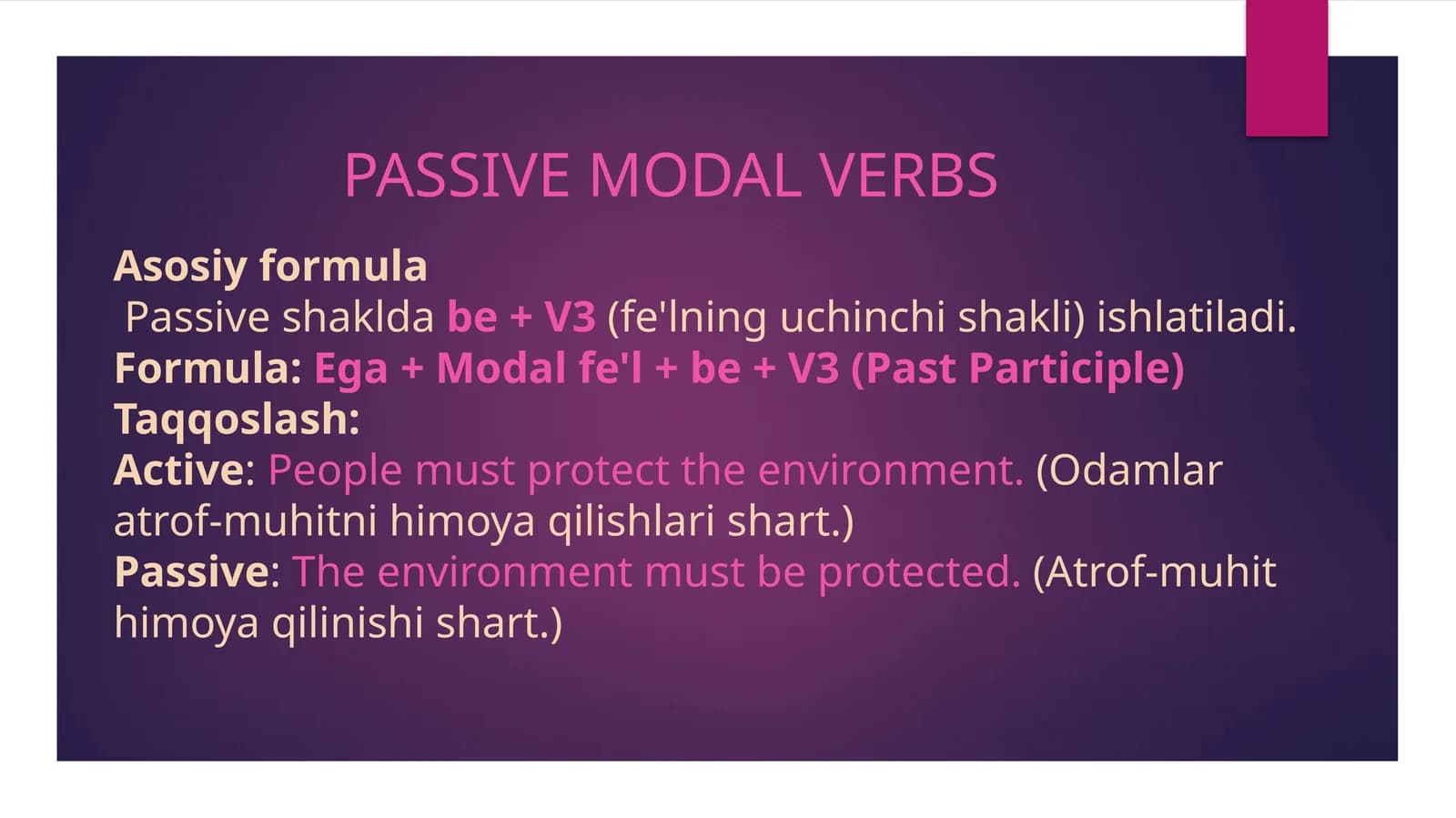 PASSIVE MODAL VERBS