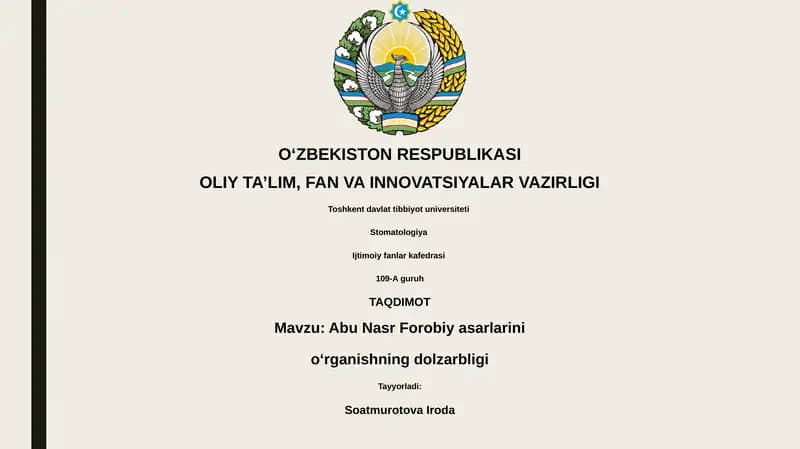 Abu Nasr Forobiy asarlarini o‘rganishning dolzarbligi