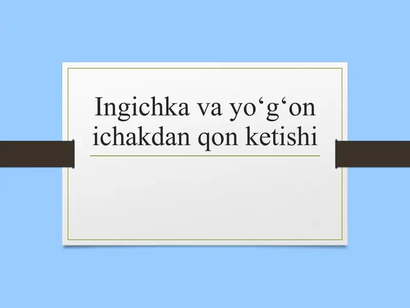 Ingichka va yoʻgʻon ichakdan qon ketishi