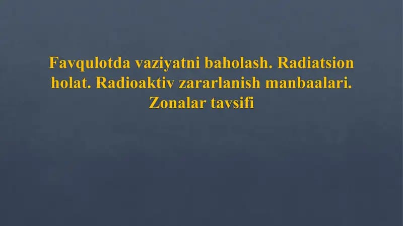 Rаdiоаktiv zаrаrlаnish
