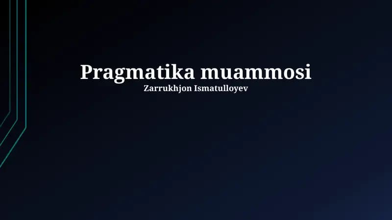 Pragmatika muammosi