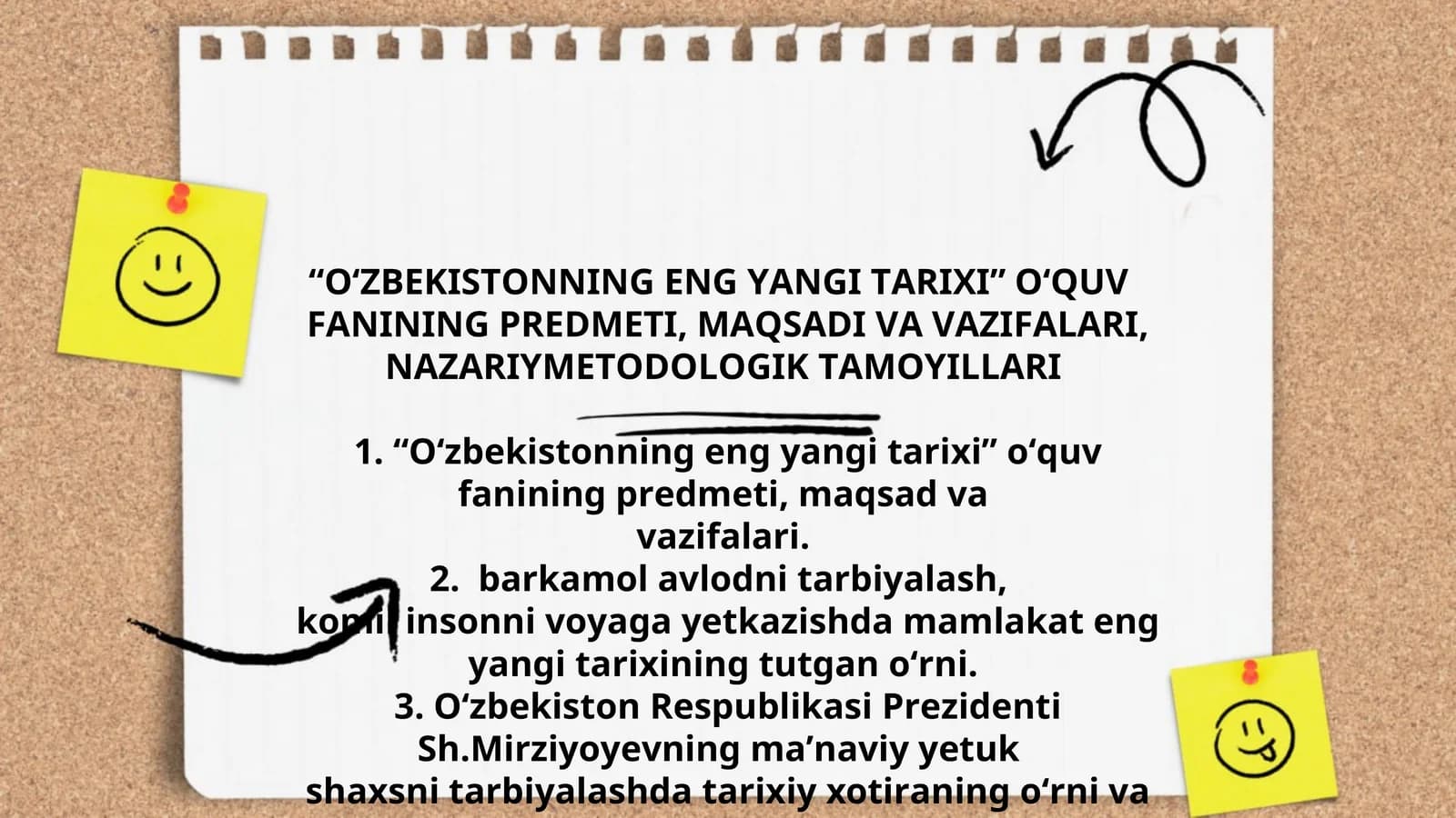 О‘ZBЕKISTОNNING ЕNG YАNGI TАRIХI О‘QUV FАNINING РRЕDMЕTI, MАQSАDI VА VАZIFАLАRI