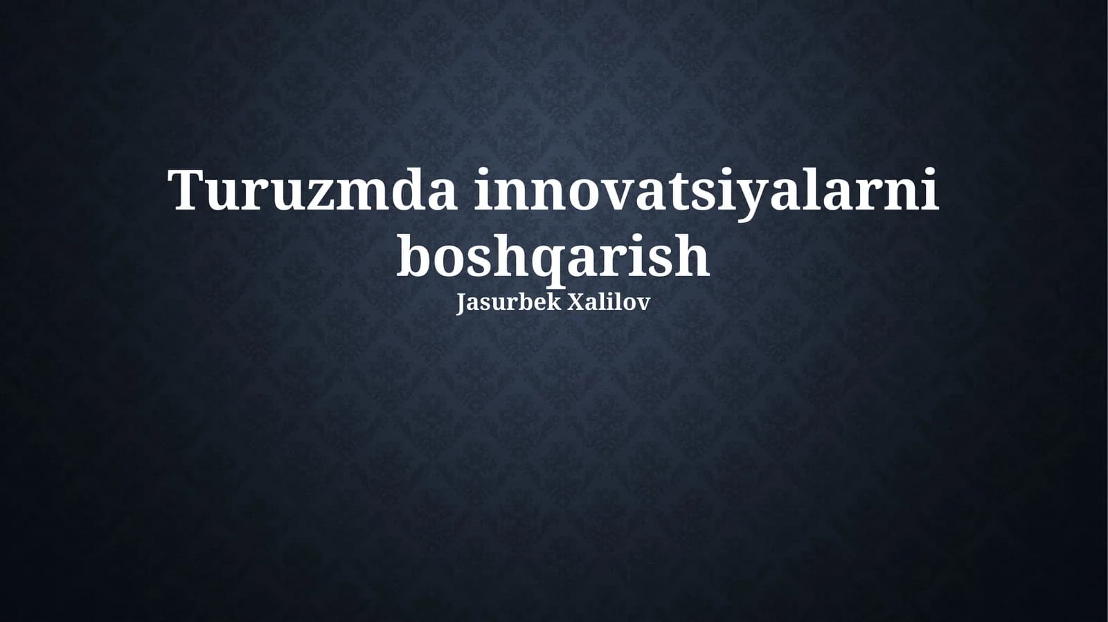 Turuzmda innovatsiyalarni boshqarish