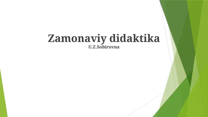 Zamonaviy didaktika