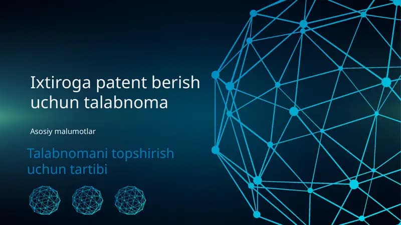 Ixtiroga patenti berish uchun talabnoma