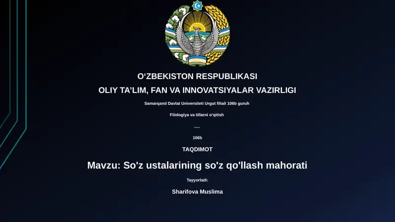 So'z ustalarining so'z qo'llash mahorati
