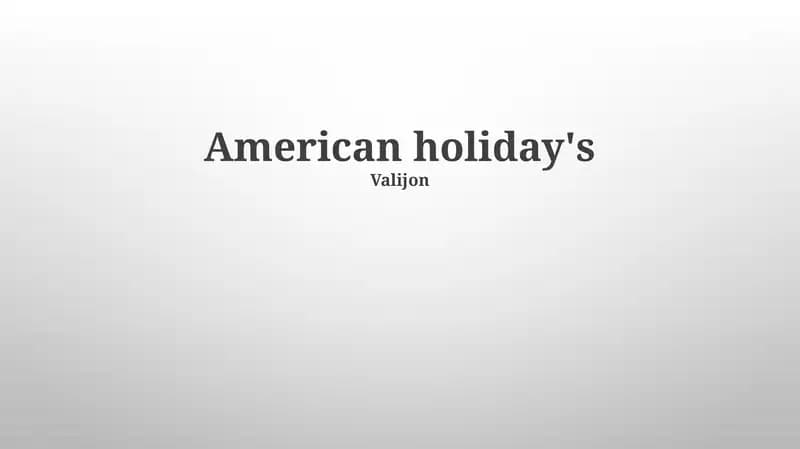 Major American Holidays