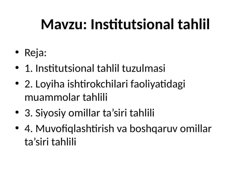 Institutsional tahlil