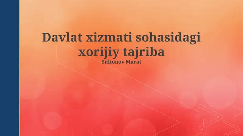 Chet el tajribasini O'zbekistonga moslashtirish