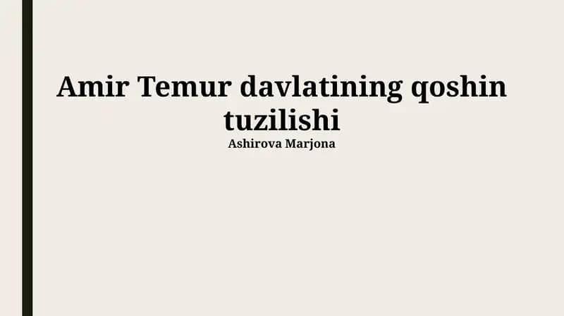 Amir Temur davlatining qoshin tuzilishi
