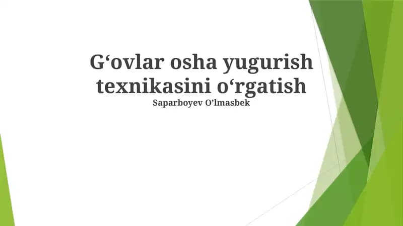 To'siqlar ustida yugurish bo'yicha amaliy mashqlar
