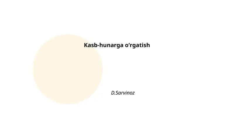 Kasb-hunarga oʻrgatish