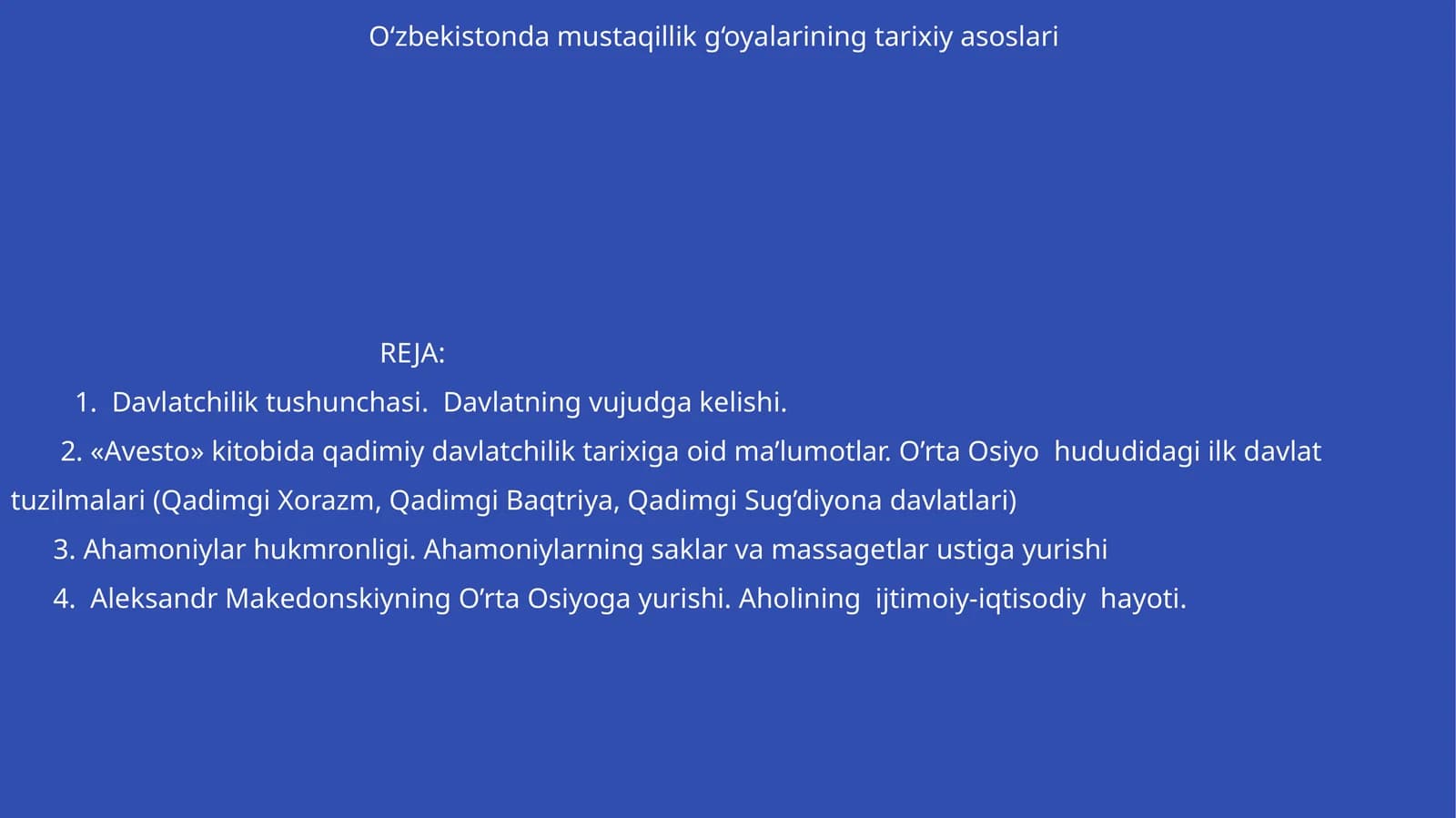 Davlatchilik Tushunchasi va Tarixi