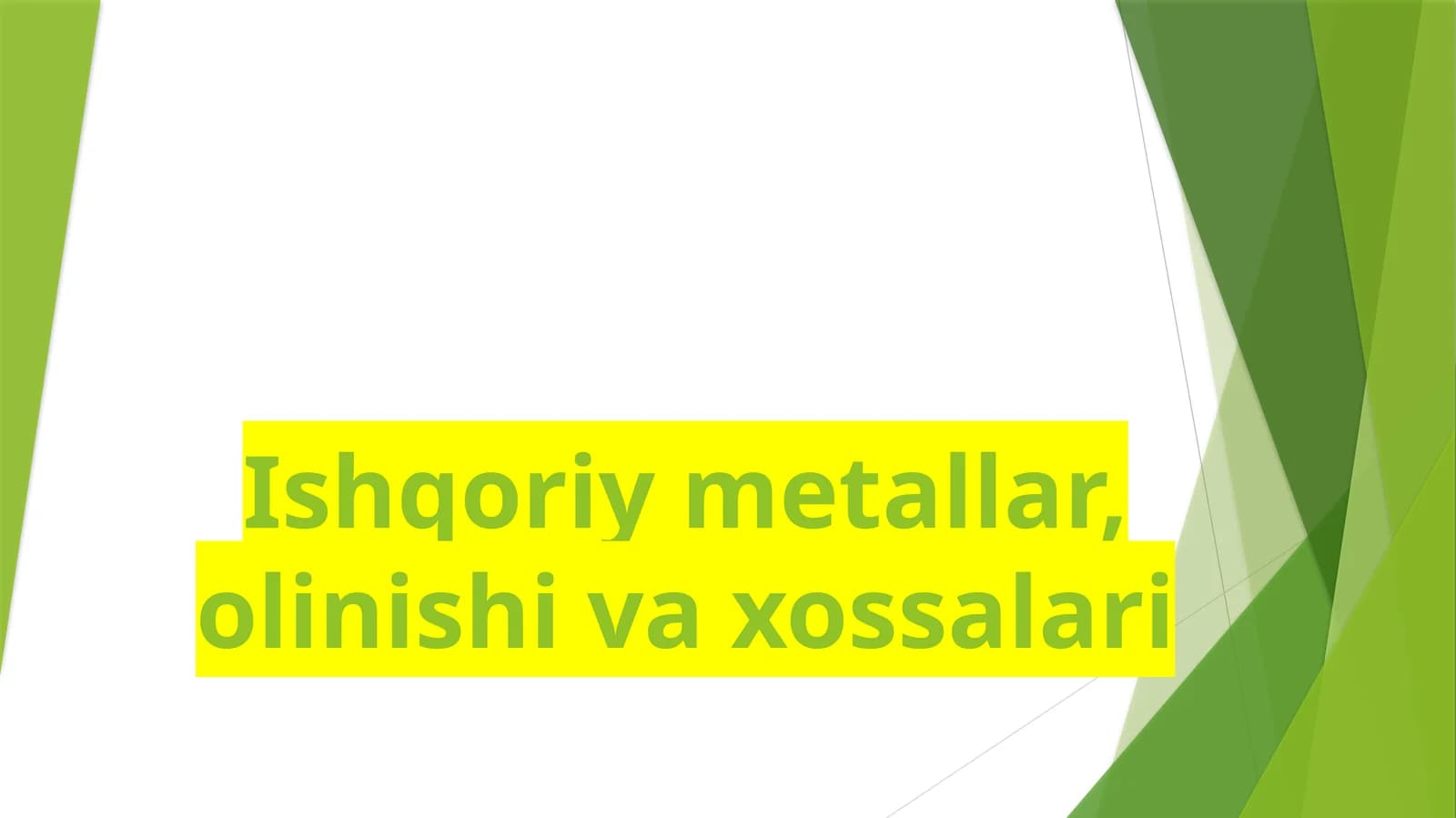 Ishqoriy metallar olinishi va xossalari