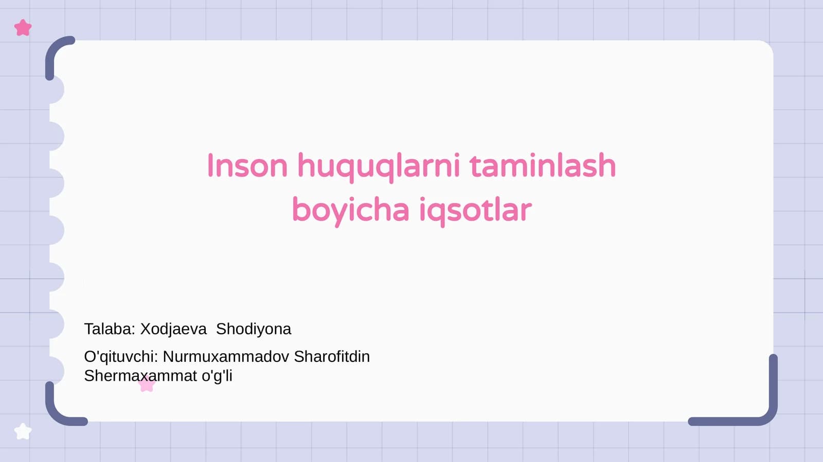 Inson huquqlarni taminlash boyicha iqsotlar