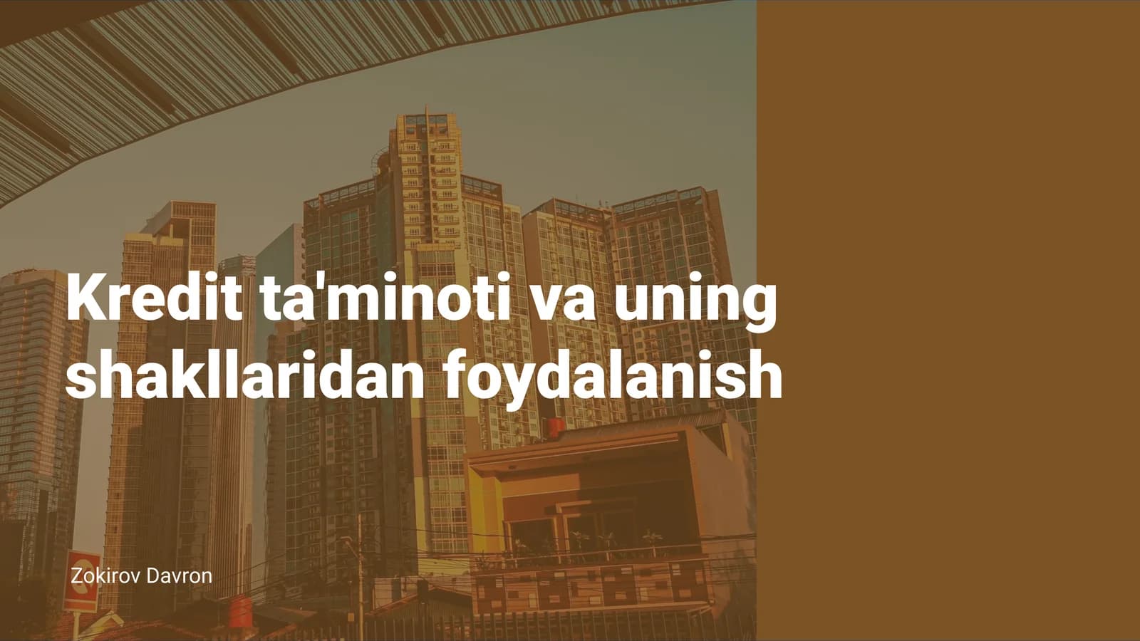 Kredit ta'minoti va uning shakllaridan foydalanish