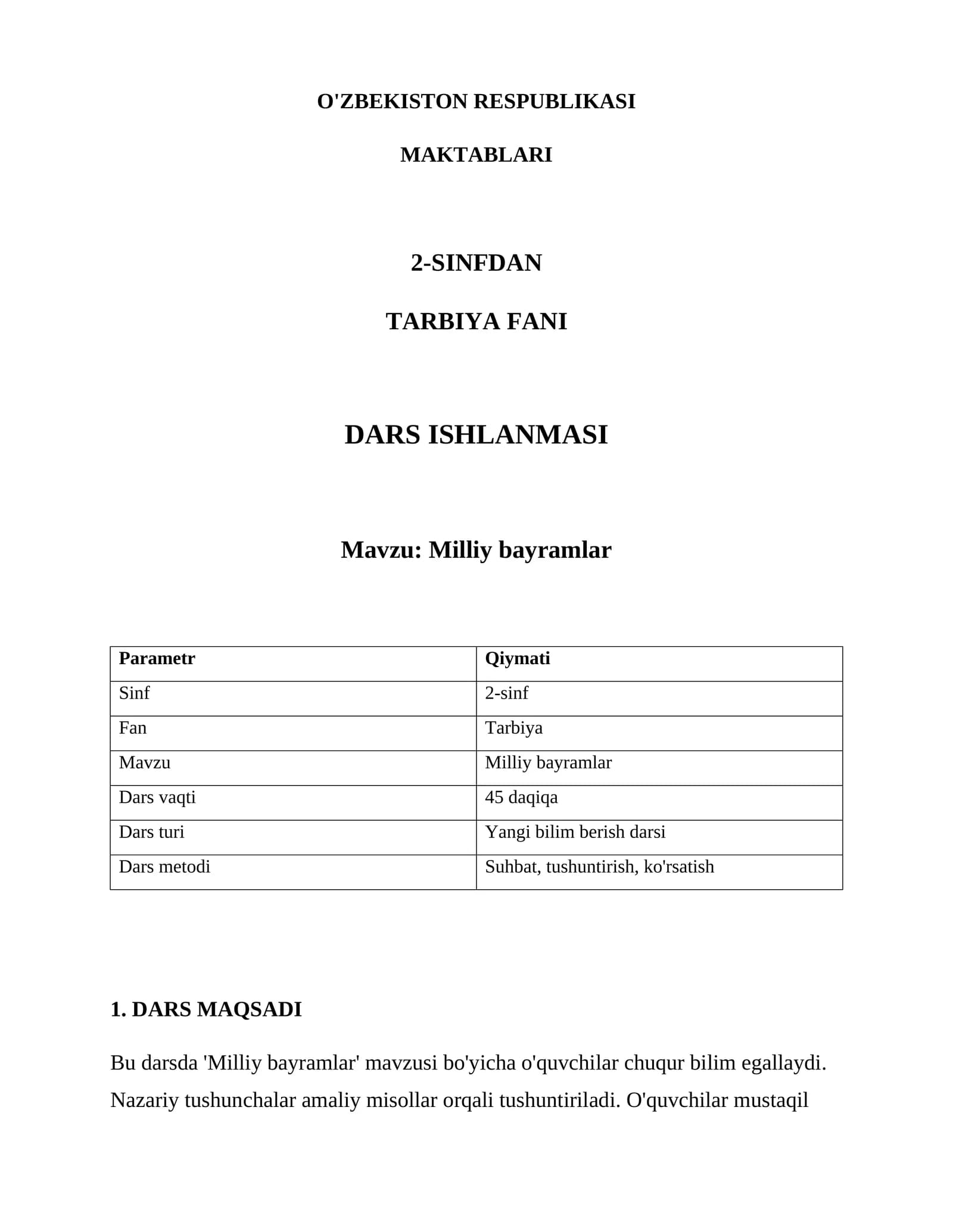 Milliy bayramlar