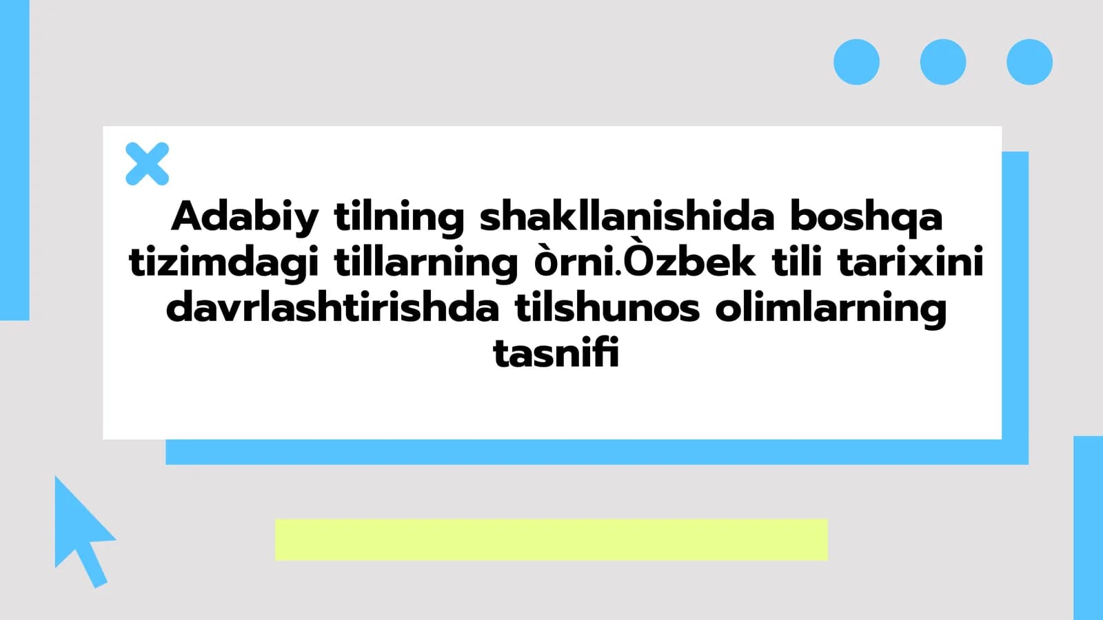 Adabiy tilning shakllanishida boshqa tizimdagi tillarning òrni. Òzbek tili tarixini davrlashtirishda tilshunos olimlarning tasnifi