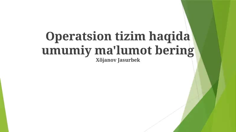 Operatsion tizim