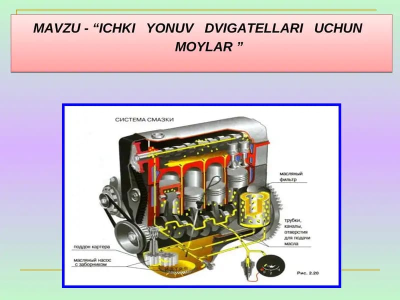 ICHKI YONUV DVIGATELLARI UCHUN MOYLAR