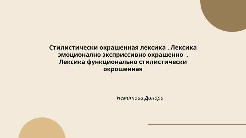 Стилистически окрашенная лексика